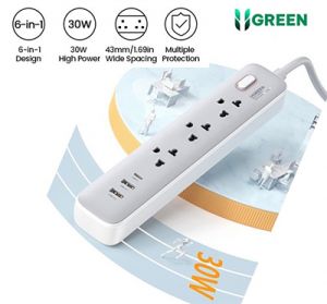 Ổ cắm điện đa năng + Sạc điện thoại Ugreen 15143 CD286 chính hãng