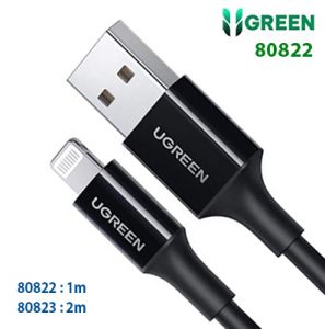 Cáp sạc, dữ liệu USB ra Lightning 1m có chíp MFI Ugreen 80822 màu trắng chính hãng