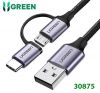 cap-sac-du-lieu-2-in-1-usb-a-sang-usb-micro-type-c-dai-1m-ugreen-30875-sac-nhanh-ben-du-cao-cap - ảnh nhỏ  1