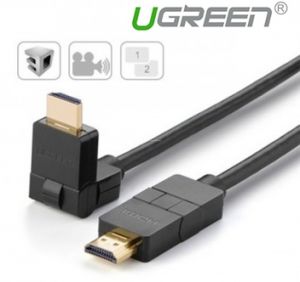 Cáp HDMI 2 đầu xoay 180 độ dài 3M UGREEN 10127