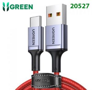 Cáp sạc, Truyền dữ liệu USB 2.0 sang USB-C US505 20020527 Ugreen 20527 1M 6A Màu Đỏ