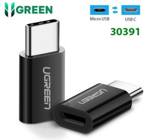 Đầu chuyển USB Type-C to Micro Ugreen 30391 Màu đen - Hàng chính hãng