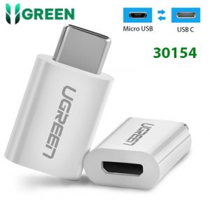 Đầu chuyển USB Type-C to Micro Ugreen 30154 Màu Trắng - Hàng chính hãng