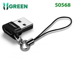 Đầu chuyển đổi USB 2.0 dương sang TYPE C âm US280 20050568 Ugreen 50568 Màu Đen :