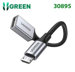 Cáp OTG UGREEN 30895 Chuyển USB2.0 sang Micro USB 2.0 – Dây bện nylon chắc chắn