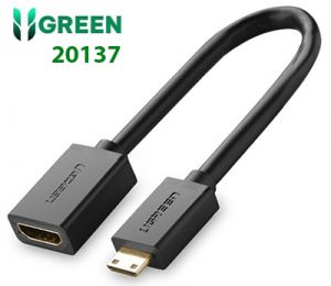 Cáp nối dài MiniHDMI to HDMI dài 20cm chính hãng Ugreen 20137