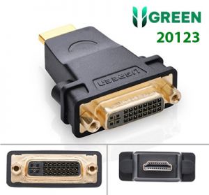 Đầu chuyển đổi HDMI (M) – DVI 24+5 (F) Ugreen 20123 hỗ trợ 2 chiều cao cấp