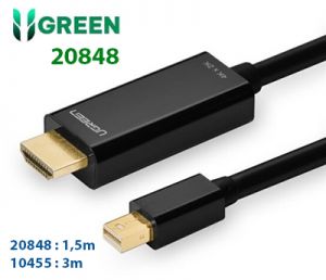 Cáp MiniDisplayPort (Thunderbolt) to HDMI dài 1.5M độ phân giải 4K Ugreen 20848 chính hãng