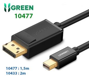 Cáp MiniDisplayPort to Displayport dài 1,5M Ugreen 10477 hỗ trợ độ phân giải 4k*2k (Màu Đen)