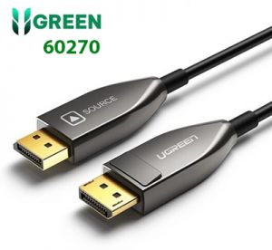 Cáp Displayport 1.4 dài 10m sợi quang hợp kim kẽm hỗ trợ 8K@60Hz chính hãng Ugreen 60270 cao cấp