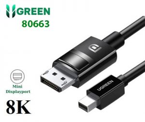 Cáp chuyển đổi MiniDisplayport to Displayport 1.4 dài 1.5M hỗ trợ 8K Ugreen 80663 cao cấp