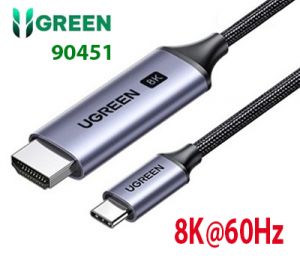 Cáp chuyển USB-C to HDMI 8K60Hz 4K144Hz HDR 1,5m Ugreen 90451 CM565