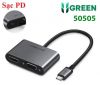 cap-chuyen-doi-usb-type-c-to-hdmi/vga/sac-pd-4k30hz-ugreen-50505-cao-cap-vo-nhom - ảnh nhỏ  1