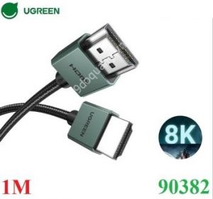 Cáp HDMI 2.1 slim dài 1M hỗ trợ 8K Ugreen 90382 (1m) 90383 (2m) cao cấp (bọc nhôm, bện dù)