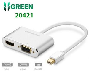 Cáp chuyển đổi MiniDisplayport to HDMI và VGA chính hãng Ugreen 20421 Trắng , 20422 Đen cao cấp màu bạc