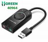 card-sound-usb-2-0-co-dieu-khien-volume-ho-tro-micloa-chinh-hang-ugreen-40964-15cm-50599-1m-cao-cap - ảnh nhỏ  1