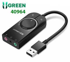 Card Sound USB 2.0 có điều khiển volume hỗ trợ Mic&Loa chính hãng Ugreen 40964 15cm , 50599 1m cao cấp