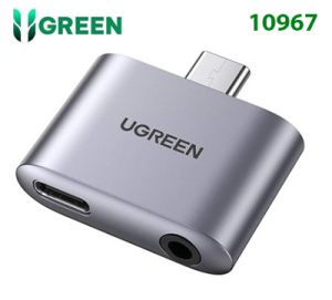 Đầu chuyển USB Type C to 3.5mm + sạc PD 30W Ugreen 70311