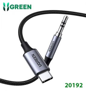 Cáp chuyển đổi USB Type-C sang 3.5mm dài 1M Ugreen 20192 cao cấp (có Chip DAC)