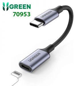 Cáp chuyển âm thanh Type-C to Lightning Ugreen 70953 US342, hỗ trợ Full chức năng, chip MFi, dây bọc dù