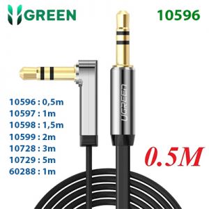 Dây loa 1 ra 1 đầu vuông góc 90 độ dài 0.5m chính hãng Ugreen 10596