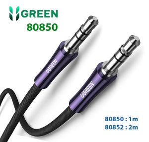 Cáp âm thanh cao cấp đầu mạ bạc AV1712 đầu 3.5mm dương  1M  màu Đen Ugreen 80850