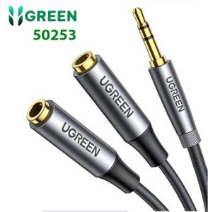 Cáp chia 2 cổng Audio 3.5mm dài 20cm Ugreen 50253 cao cấp