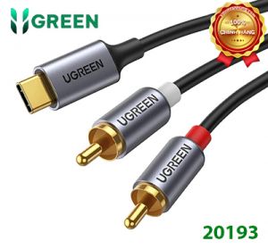 Cáp USB Type-C Sang Cổng Âm Thanh 2RCA Ugreen 20193, dài 1.5m chính hãng cao cấp