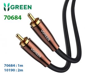 Cáp âm thanh Audio Coaxial RCA to RCA bọc Nynol dài 1M Ugreen 70684 cao cấp