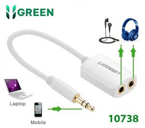 Cáp chia Audio 1 ra 2 đầu 3,5mm chính hãng Ugreen 10738