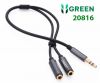 cap-chia-2-cong-audio-3-5mm-dai-20cm-ugreen-10739-trang-20816-den-cao-cap - ảnh nhỏ 2