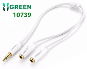 Cáp chia 2 cổng Audio 3.5mm dài 20cm Ugreen 10739 (trắng) , 20816 (đen) cao cấp