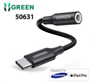 Cáp USB Type-C Sang Cổng Âm Thanh 3.5mm Ugreen 50631, hỗ trợ Samsung/ iPad Pro/ Surface chính hãng cao cấp