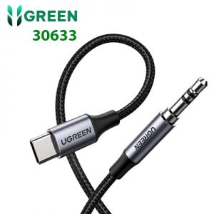 Cáp USB type-C to Audio 3.5mm có Microphone, dài 1M UGREEN 30633 (màu đen)