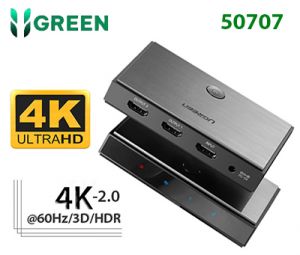 Bộ chia HDMI 2.0 1 ra 2 cổng hỗ trợ 4kx2k/60Hz chính hãng Ugreen 50707