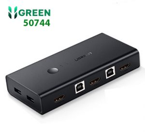 Bộ chuyển đổi 2 máy tính dùng 1 màn hình HDMI - Auto 2 USB KVM Switch chính hãng Ugreen 50744