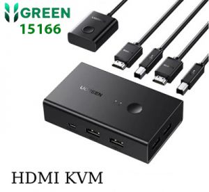 Bộ chuyển tín hiệu 2 CPU dùng 1 màn hình KVM Switch HDMI 2.0, USB 4K@60Hz Ugreen 15166 cao cấp