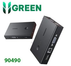 Bộ gộp cổng VGA  vào 2 ra 1 có KVM Ugreen 90490 hàng chính hãng