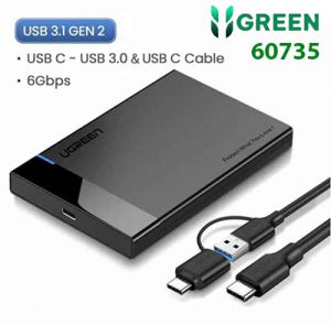 Hộp box đựng ổ cứng 2,5 inch USB-C Sata 5Gbps Ugreen 60735 cao cấp (hỗ trợ 6TB)