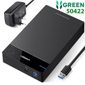 Hộp đựng ổ cứng 3.5 inch Sata/USB 3.0 hỗ trợ 10TB chính hãng Ugreen 50422 cao cấp