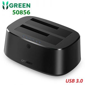 Docking đế đôi station cho ổ cứng sata USB 3.0 màu đen chân cắn nguồn chuẩn UK CM198 20050856 Ugreen 50856