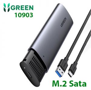 Hộp box đựng ổ cứng SSD M.2 SATA NGFF B-Key Ugreen 10903 cao cấp (hỗ trợ 2TB)