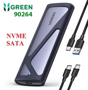 Box ổ cứng SSD M.2 hỗ trợ NVME+SATA USB Type-C 3.2 GEN2 tốc độ 10Gbps Ugreen 90264