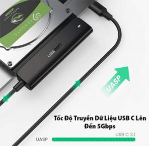 Cáp Chuyển USB Type-C Sang SATA III Ugreen 70610, hỗ trợ ổ cứng 2.5 inch HDD SSD