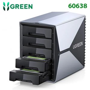 HDD Docking Station gắn 5 ổ cứng 90TB Max 5Bay 2.5-3.5inch 3.5inch Raid Màu Xám - Hỗ Trợ Chế Độ RAID Nhôm - Hổ trợ HDD 18TB CM292 20060638 Ugreen 60638