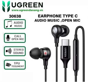 Tai nghe nhét trong có dây Có micrô và điều khiển âm lượng cổng Type C UGREEN EP103 30638