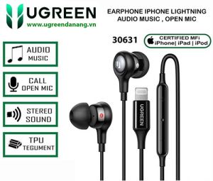 Tai nghe nhét trong có dây Có micrô và điều khiển âm lượng cổng Lightning UGREEN EP103 30631