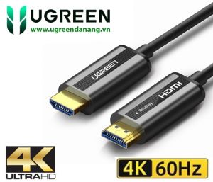 Cáp HDMI 2.0 sợi quang hợp kim kẽm 30m hỗ trợ 4K/60Hz chính hãng Ugreen 50217 cao cấp