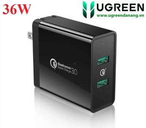 Củ sạc nhanh 36W 2 cổng USB Type-A 18W Ugreen 40583 cao cấp