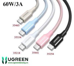 Cáp sạc nhanh 60W/3A USB Type-C to USB Type-C dài 1M Ugreen 35254 cao cấp (Màu Đen)